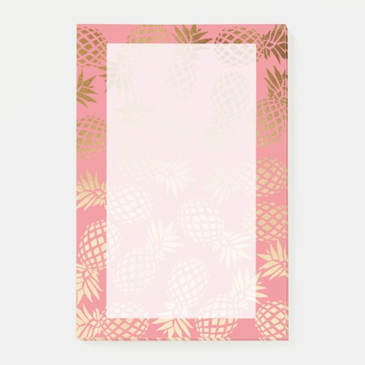 elegant faux goud tropisch anananaseppatroon post-it® notes (Voorkant)
