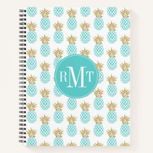 Elegant faux goud tropische anananas patroon notitieboek