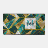Elegant faux goud turquoise geometrisch bureaumat (Voorkant)