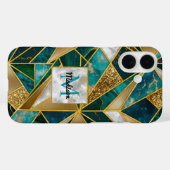 Elegant faux goud turquoise geometrisch Case-Mate iPhone case (Achterkant (horizontaal))