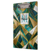 Elegant faux goud turquoise geometrisch klembord (Links)