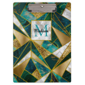 Elegant faux goud turquoise geometrisch klembord (Voorkant)