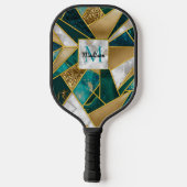 Elegant faux goud turquoise geometrisch pickleball paddle (Achterkant)
