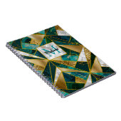 Elegant faux goud turquoise geometrisch schetsboek notitieboek (Rechterzijde)