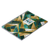 Elegant faux goud turquoise geometrisch schetsboek notitieboek (Linkerzijde)