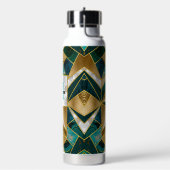 Elegant faux goud turquoise geometrisch waterfles (Links)