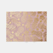 elegant faux gouden anananassepatroon polka-stippe fleece deken (Voorkant (Horizontaal))