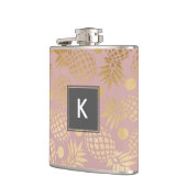 elegant faux gouden anananassepatroon polka-stippe heupfles (Links)