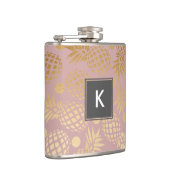 elegant faux gouden anananassepatroon polka-stippe heupfles (Rechts)