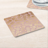 elegant faux gouden anananassepatroon polka-stippe kartonnen onderzetters (Schuin)