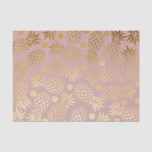elegant faux gouden anananassepatroon polka-stippe tissuepapier