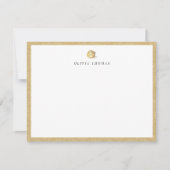 Elegant faux gouden roos gepersonaliseerd briefpap notitiekaartje (Voorkant)