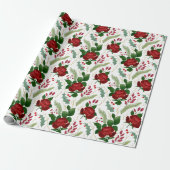 Elegant faux gouden waterverf rozen Pijnbessen Cadeaupapier (Uitgerold)