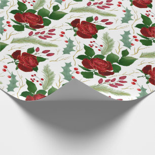 Elegant faux gouden waterverf rozen Pijnbessen Cadeaupapier