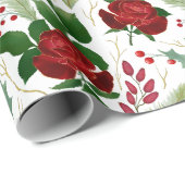 Elegant faux gouden waterverf rozen Pijnbessen Cadeaupapier (Rol Hoek)