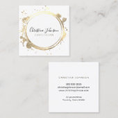 elegant FAUX goudfolie cirkel Vierkante Visitekaartje (Voorkant / Achterkant)