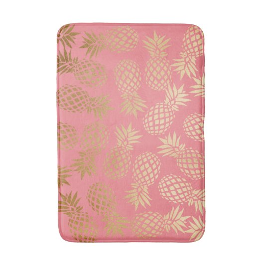 elegant faux goudfolie, tropisch anananaspatroon badmat (Voorkant Verticaal)