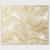 Elegant faux goudglitter tropische palmflora cadeaupapier (Vlak)