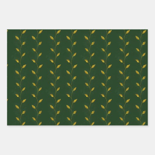 Elegant faux goudgroene waterverf roos w inpakpapier vel (Voorkant 3)