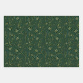 Elegant faux goudgroene waterverf roos w inpakpapier vel (Voorkant 2)