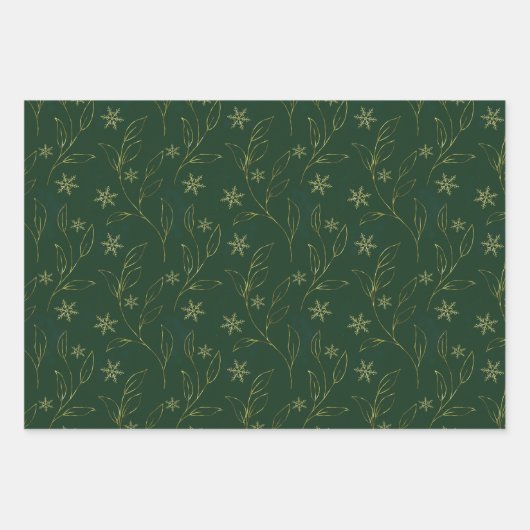 Elegant faux goudgroene waterverf roos w inpakpapier vel (Voorkant 2)