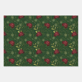 Elegant faux goudgroene waterverf roos w inpakpapier vel (Voorkant)