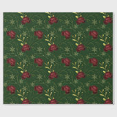 Elegant faux goudgroene waterverf rozen cadeaupapier (Vlak)