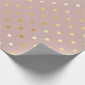 elegant faux goudroze polka stippen cadeaupapier (Hoek)