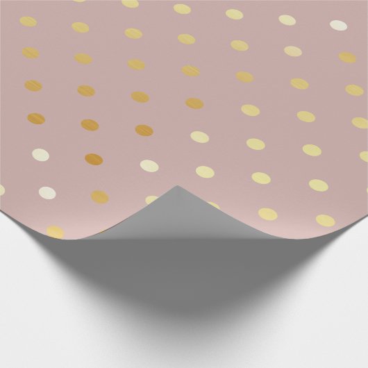 elegant faux goudroze polka stippen cadeaupapier (Hoek)