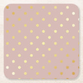 elegant faux goudroze polka stippen kartonnen onderzetters (Voorkant)