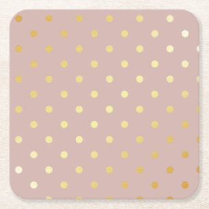 elegant faux goudroze polka stippen kartonnen onderzetters