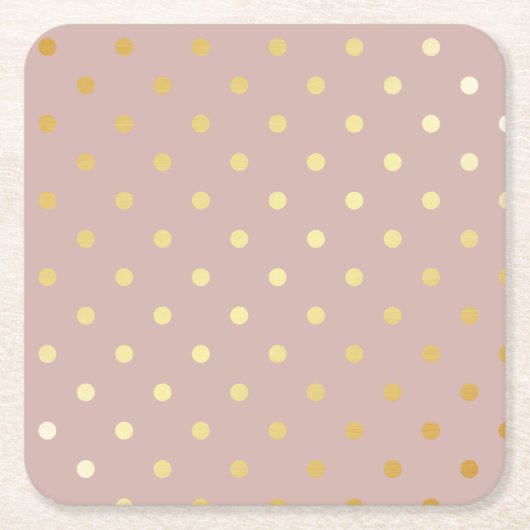 elegant faux goudroze polka stippen kartonnen onderzetters (Voorkant)