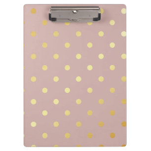 elegant faux goudroze polka stippen klembord