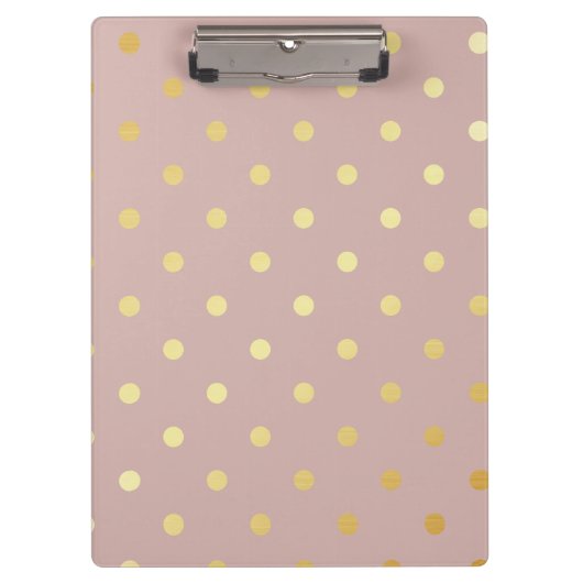 elegant faux goudroze polka stippen klembord (Voorkant)