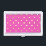 elegant faux goudroze polka stippen visitekaarthouder<br><div class="desc">Elegante en moderne poka stipontwerpen.</div>