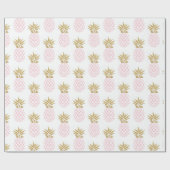 Elegant faux goudtropisch anananaseppatroon cadeaupapier (Vlak)
