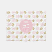 Elegant faux goudtropisch anananaseppatroon fleece deken (Voorkant (Horizontaal))