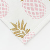 Elegant faux goudtropisch anananaseppatroon fleece deken (Hoek)