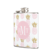 Elegant faux goudtropisch anananaseppatroon heupfles (Links)