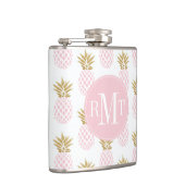 Elegant faux goudtropisch anananaseppatroon heupfles (Rechts)