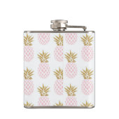 Elegant faux goudtropisch anananaseppatroon heupfles (Achterkant)