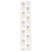 Elegant faux goudtropisch anananaseppatroon korte tafelloper (Voorkant)