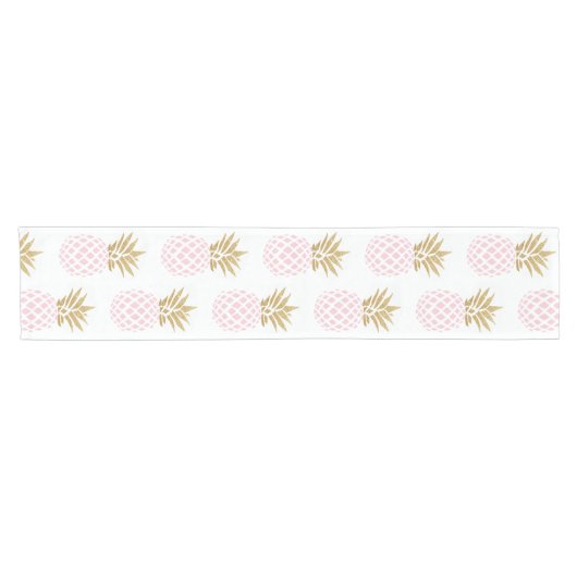 Elegant faux goudtropisch anananaseppatroon korte tafelloper (Horizontaal)