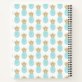 Elegant faux goudtropisch anananaseppatroon notitieboek (Achterkant)