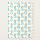 Elegant faux goudtropisch anananaseppatroon planner (Achterkant)
