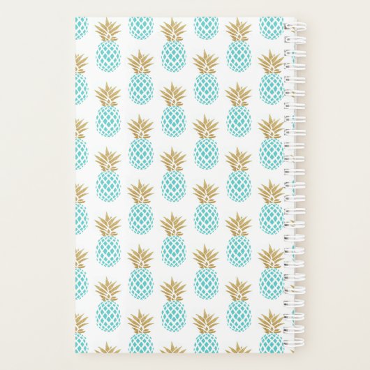 Elegant faux goudtropisch anananaseppatroon planner