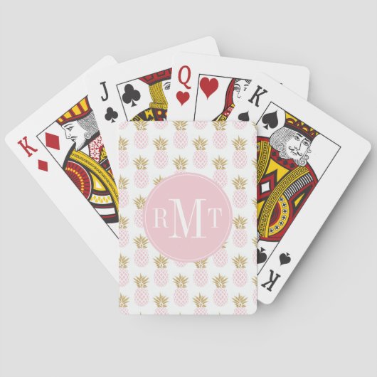 Elegant faux goudtropisch anananaseppatroon pokerkaarten (Achterkant)