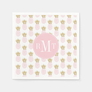 Elegant faux goudtropisch anananaseppatroon servet
