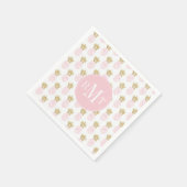 Elegant faux goudtropisch anananaseppatroon servet (Hoek)