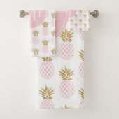 Elegant faux goudtropisch anananaspatroon bad handdoek (Insitu)